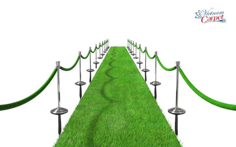 Mẫu thảm đỏ trải sự kiện nền xanh