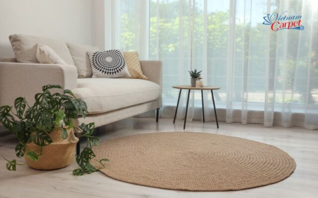 Phối màu thảm với sofa đẹp mắt