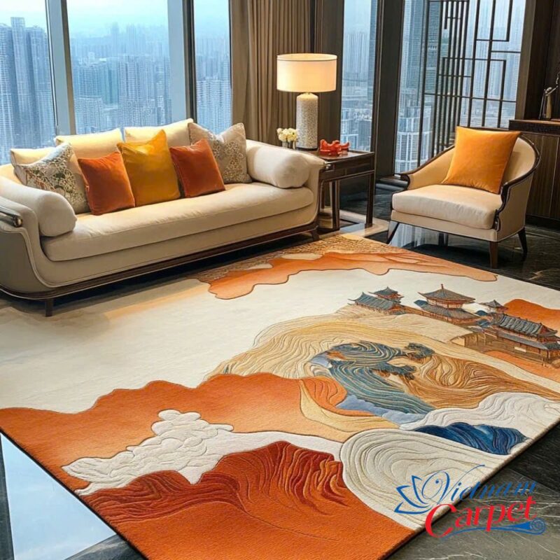 Ứng dụng của thảm dệt tay trong không gian sống